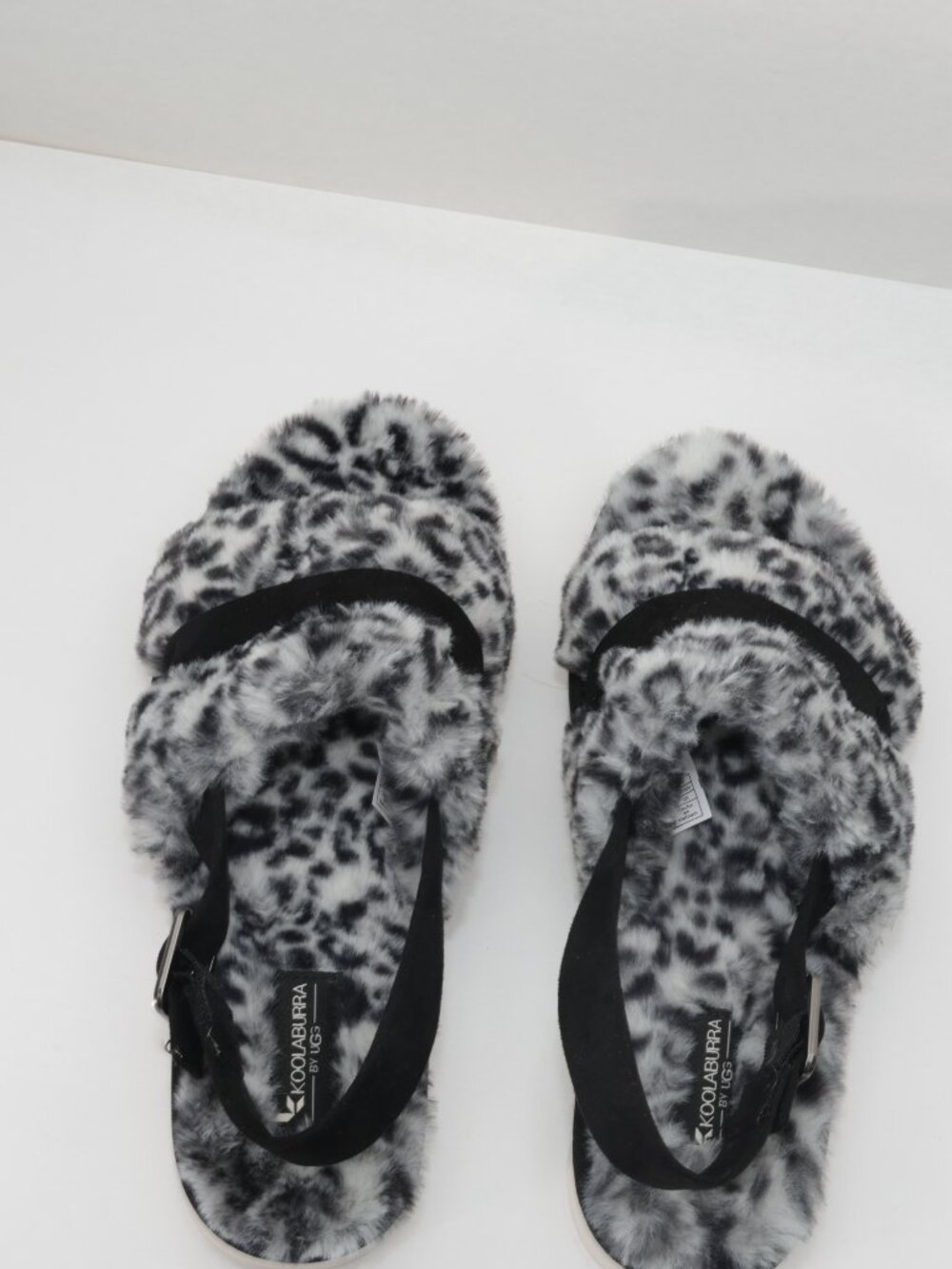 Koolaburra By UGG Fuzzed Out Cheetah Women's Size 9 Black White Slide Sand - Picture 10 of 11